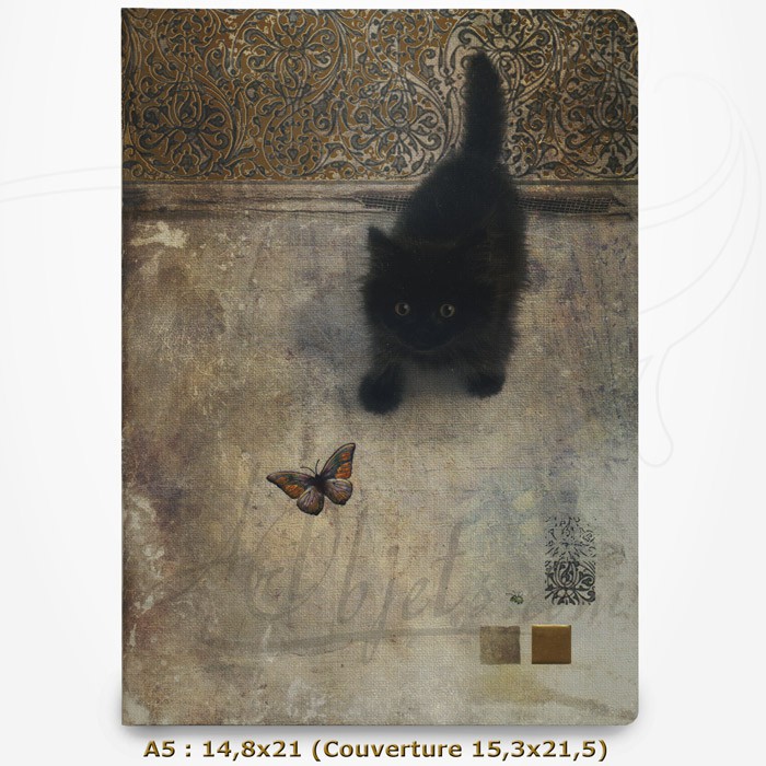 Carnet Bug Art Chat Regardant Un Papillon 14 8x21 5 Carnet De Voyage