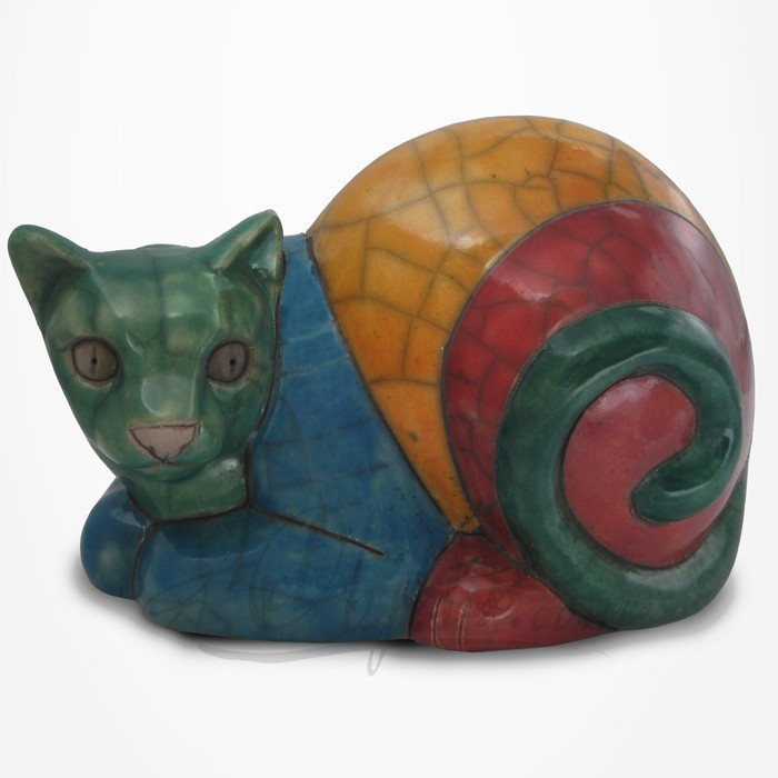 Statuette D Un Chat En Ceramique Raku Figurine Chat Raku Statuette Chat Siamois